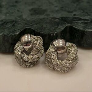 Elegant Silver Knot Earrings